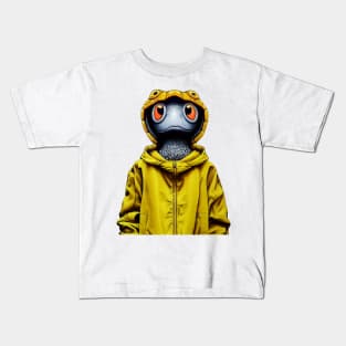 A turtle grey with yellow raincoat Kids T-Shirt